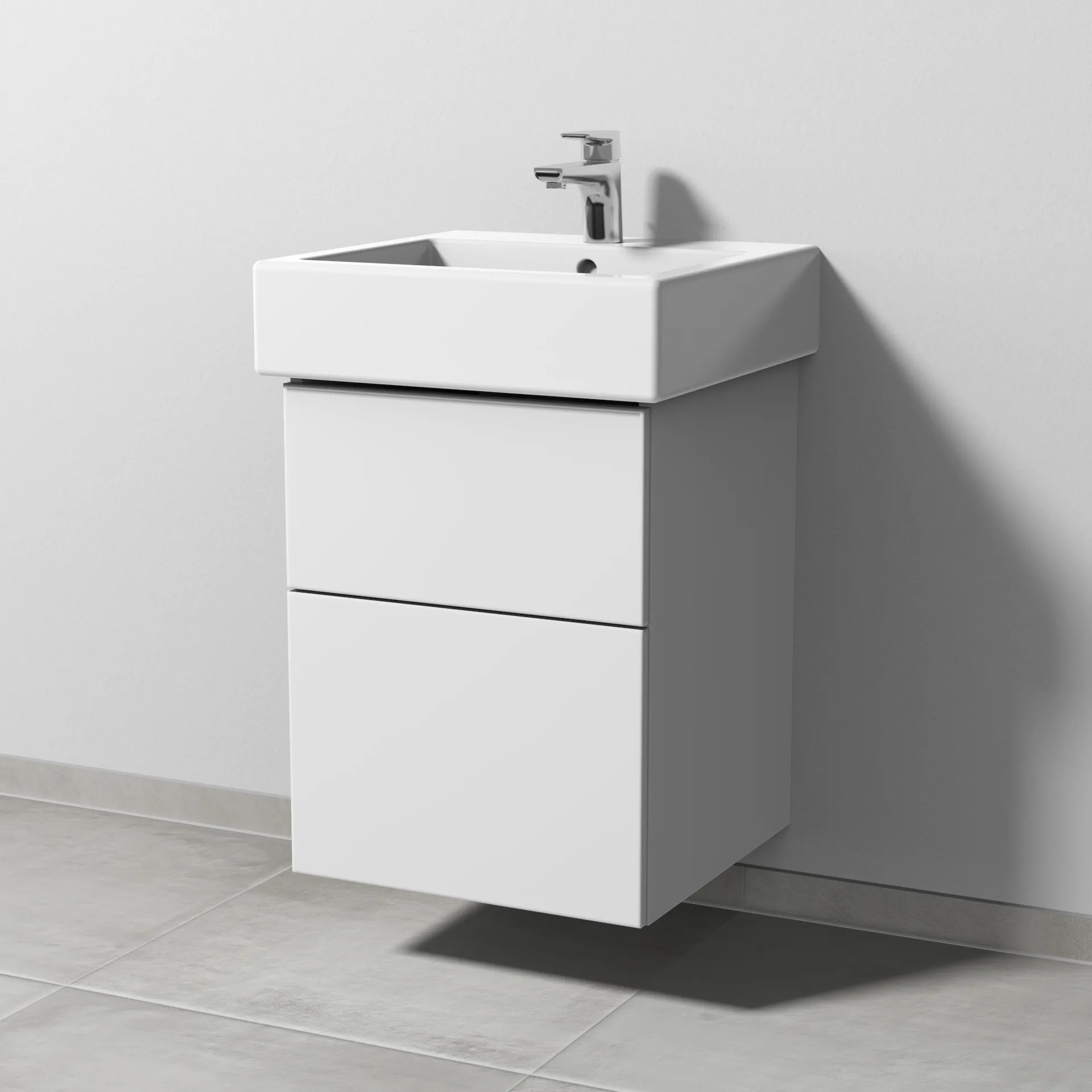 Sanipa Waschtischunterschrank „3way“ 450 × 593 × 447 mm in Weiß-Soft Sanipa Waschtischunterschrank „3way“ 450 × 593 × 447 mm in Weiß-Soft