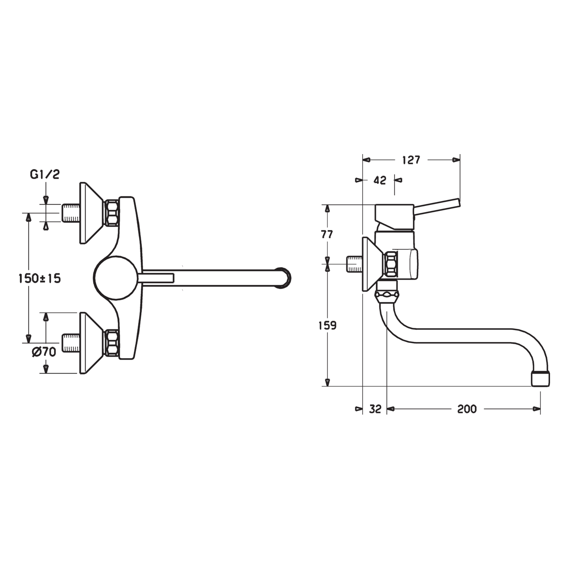 HA Einhebelmischer Küchenarmatur HANSAVANTIS Style 5253 Ausladung 200 mm DN15 Chrom