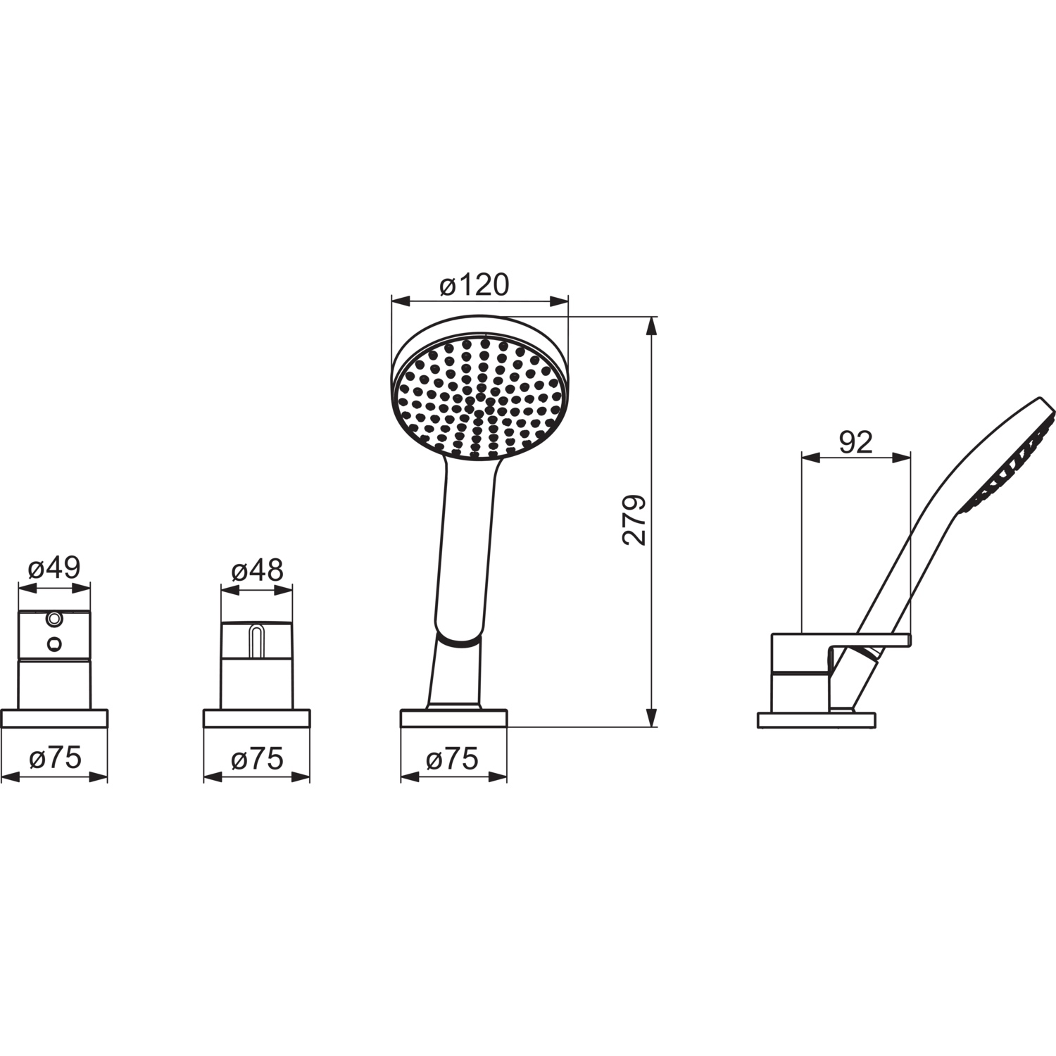 EHM Fertigmontageset für Wanne/Brause VANTIS Style 5470 Rosette rund 1-strahlig Chrom EHM Fertigmontageset für Wanne/Brause VANTIS Style 5470 Rosette rund 1-strahlig Chrom