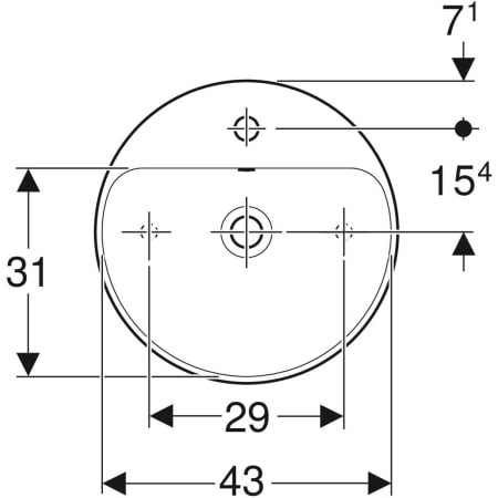 Aufsatzwaschtisch „Variform“, rund ⌀ 45 × 15,8 cm 