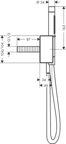 Hansgrohe AXOR Edge Portereinheit mit Stabhandbrause 2jet - Diamantschliff, Chrom Hansgrohe AXOR Edge Portereinheit mit Stabhandbrause 2jet - Diamantschliff, Chrom