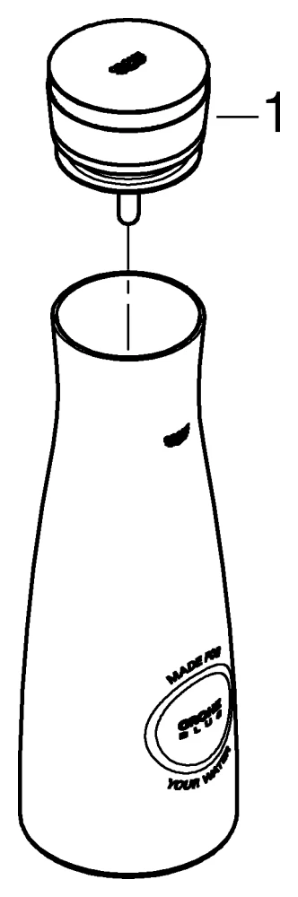 Glaskaraffe Blue 40405_1, 1 Liter mit Verschluss-Deckelset Glaskaraffe Blue 40405_1, 1 Liter mit Verschluss-Deckelset