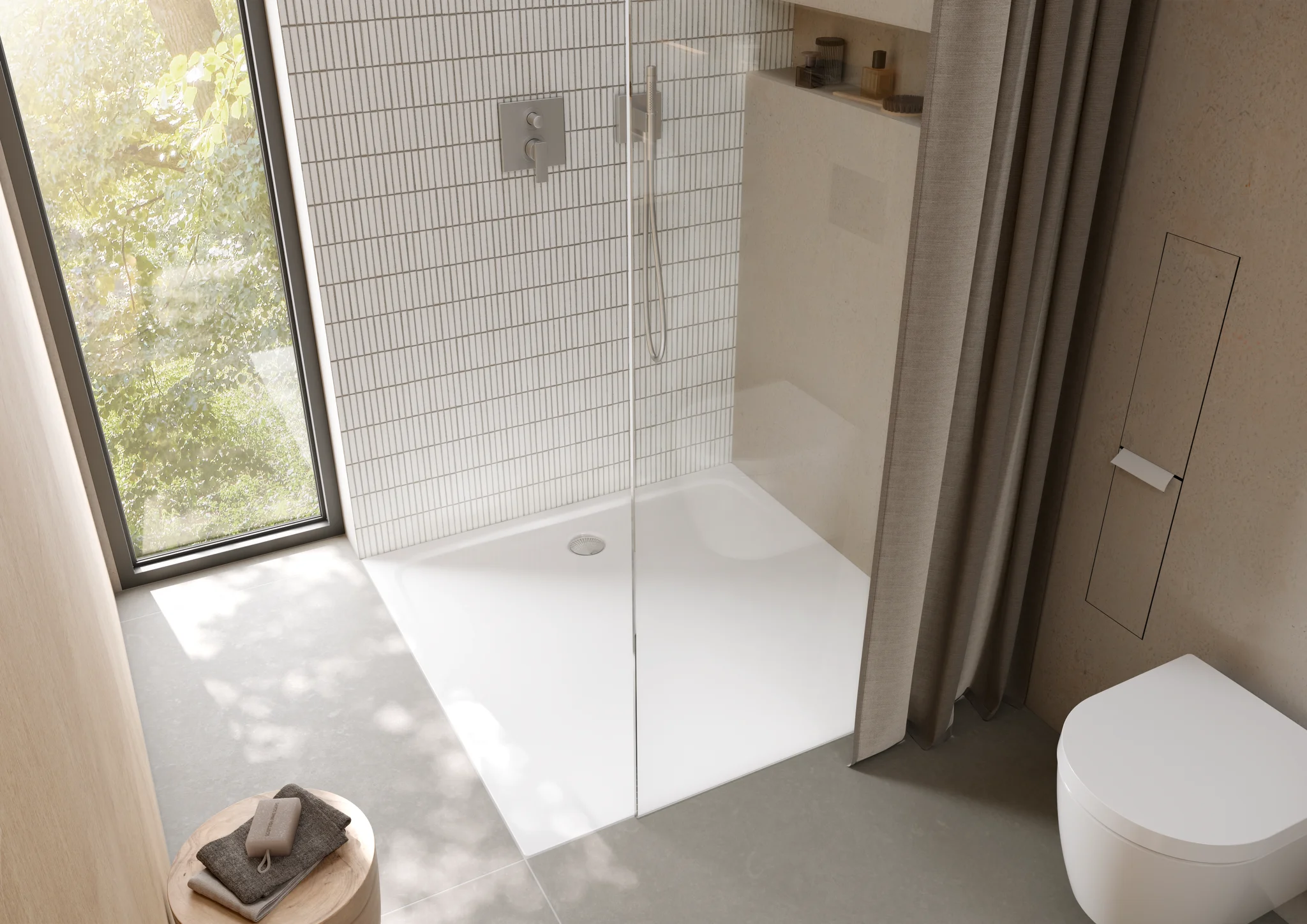 Kaldewei CAYONOPLAN MULTISPACE Duschfläche, schwarz matt, 1200x1200 mm, 17 mm tief, barrierefrei mit seitlichem Ablauf