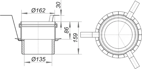 Brandschutz-Rohbauelement 5, DN 70/DN 100