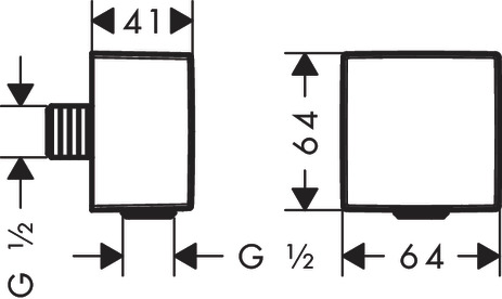 Schlauchanschluss DN15 Fixfit Square mit Rückflussverhinderer chrom
