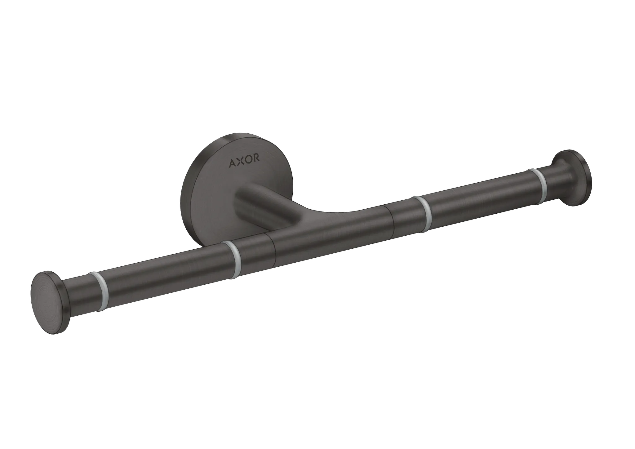 Hansgrohe AXOR Universal Circular Toilettenpapierhalter doppelt, Brushed Black Chrome, Wandmontage, Metall, für 2 Papierrollen Hansgrohe AXOR Universal Circular Toilettenpapierhalter doppelt, Brushed Black Chrome, Wandmontage, Metall, für 2 Papierrollen