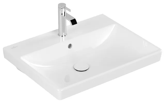Villeroy & Boch Wandwaschtisch „Avento“ 600 × 470 × 155 mm, für Becken mittig, Hahnlochposition mittig, mit Hahnlochbohrung in Weiß Alpin Villeroy & Boch Wandwaschtisch „Avento“ 600 × 470 × 155 mm, für Becken mittig, Hahnlochposition mittig, mit Hahnlochbohrung in Weiß Alpin