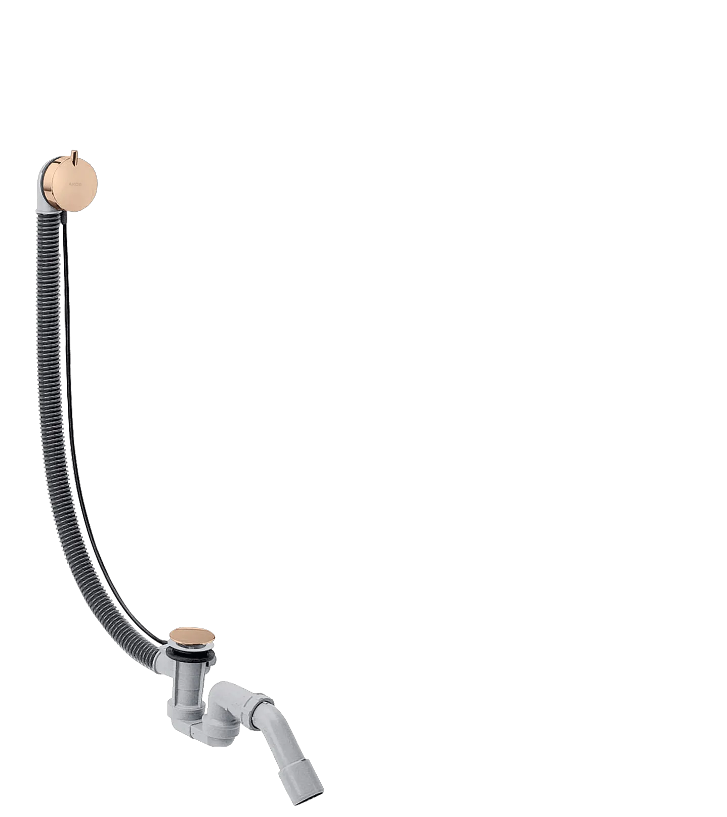 Hansgrohe AXOR Ablauf- und Überlaufgarnitur Flexaplus Komplettset Polished Red Gold, passend für Sonderwannen, mit flexiblen Überlaufschlauch