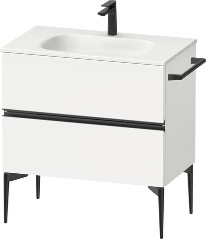 Duravit Waschtischunterschrank „Sivida“ 81 × 59,2 × 47,7 cm Front- & Korpusfarbe: Weiß Matt / Grifffarbe: Diamantschwarz / Größe: 81 × 47,7 × 59,2 cm Duravit Waschtischunterschrank „Sivida“ 81 × 59,2 × 47,7 cm Front- & Korpusfarbe: Weiß Matt / Grifffarbe: Diamantschwarz / Größe: 81 × 47,7 × 59,2 cm