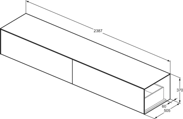 Ideal Standard Waschtischunterschrank „Conca“ 238,7 × 37 × 50,5 cm Sunset matt lackiert Ideal Standard Waschtischunterschrank „Conca“ 238,7 × 37 × 50,5 cm Sunset matt lackiert