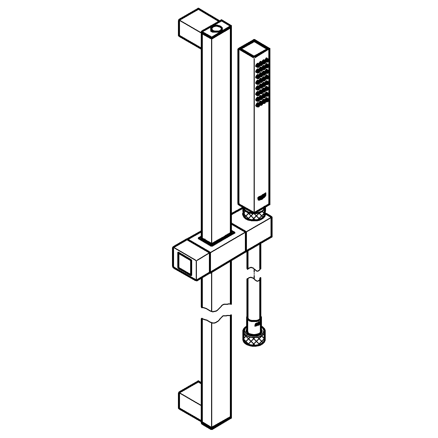 Brausestangenset Euphoria Cube Stick 27700, 1 Strahlart, Brausestange 900 mm, chrom