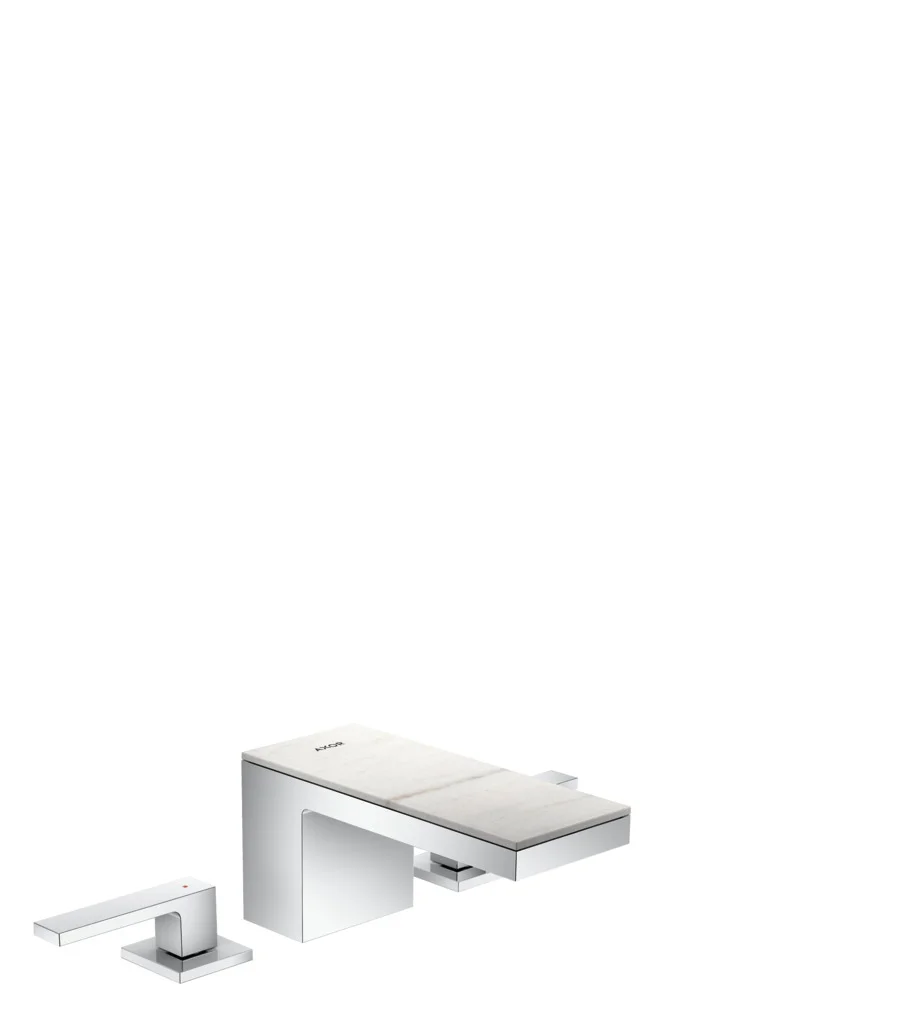 Hansgrohe AXOR MyEdition 3-Loch Waschtischarmatur Chrom, Ausladung 151 mm, Auslaufhöhe 70 mm, Hebelgriff, PowderRain Strahlart, max. Durchfluss 5 l/min, DN15 Anschluss Hansgrohe AXOR MyEdition 3-Loch Waschtischarmatur Chrom, Ausladung 151 mm, Auslaufhöhe 70 mm, Hebelgriff, PowderRain Strahlart, max. Durchfluss 5 l/min, DN15 Anschluss