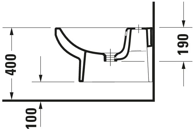 Duravit Wand-Bidet „No.1“, Befestigung sichtbar 37 × 54 × 30 cm