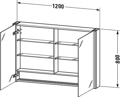 Duravit Spiegelschrank „XSquare“ 120 × 80 × 15,5 cm Duravit Spiegelschrank „XSquare“ 120 × 80 × 15,5 cm