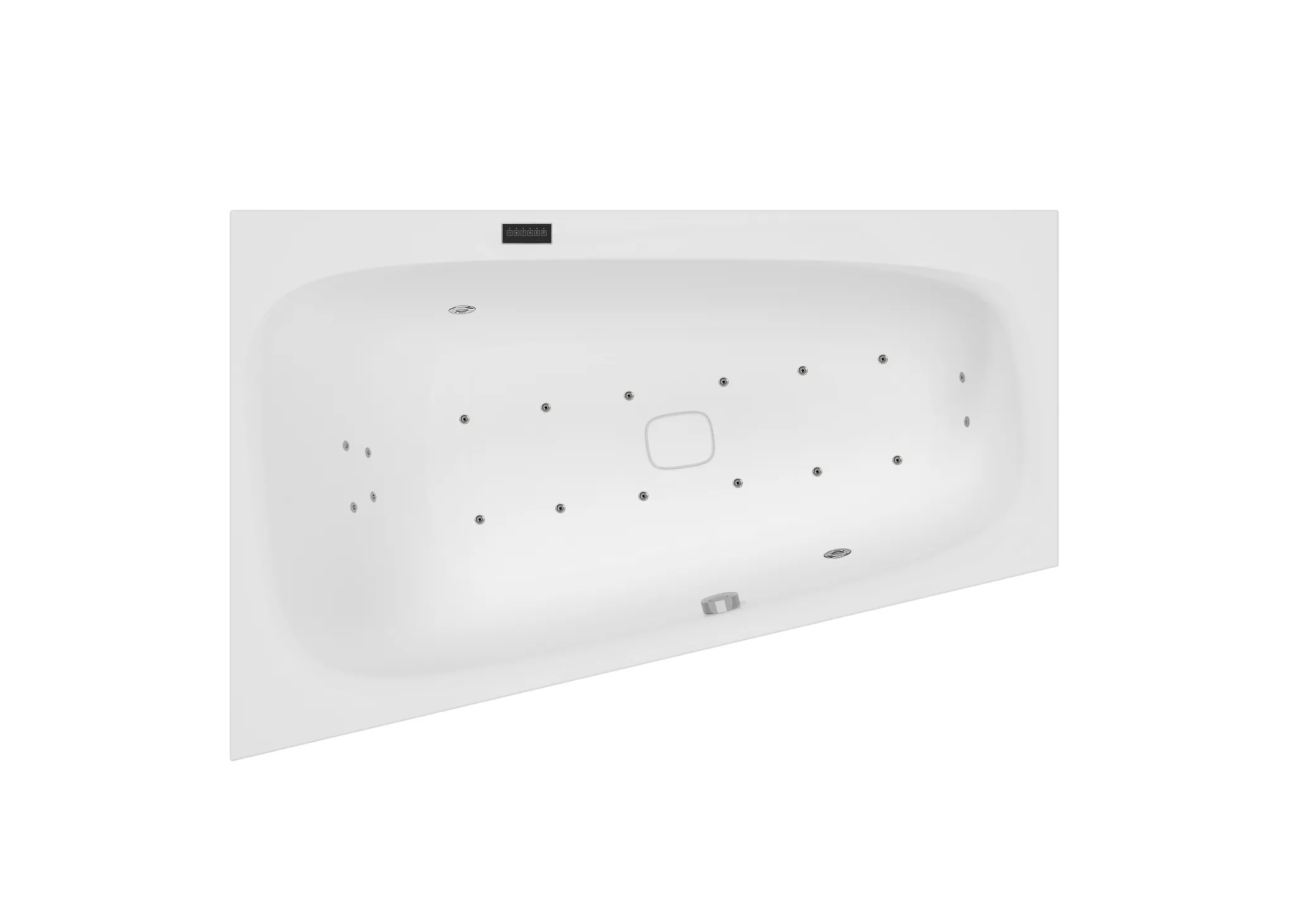 Hoesch Whirlwanne „iSensi“ Monolith mit Airsystem „iSensi“ trapez 150 × 100 cm, links in Weiß (glänzend) / Schwarz (glänzend)