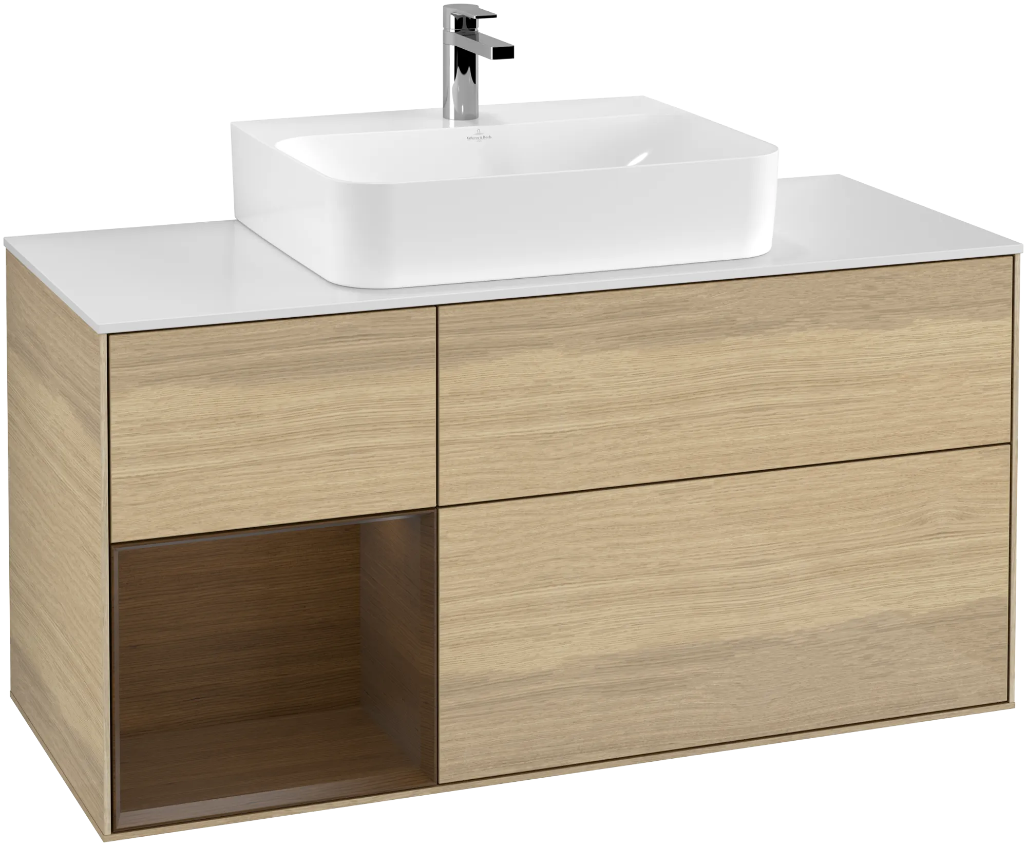 Villeroy & Boch Waschtischunterschrank „Finion“ für Schrankwaschtisch 1200 × 603 × 501 mm Oak Veneer, für Becken mittig
