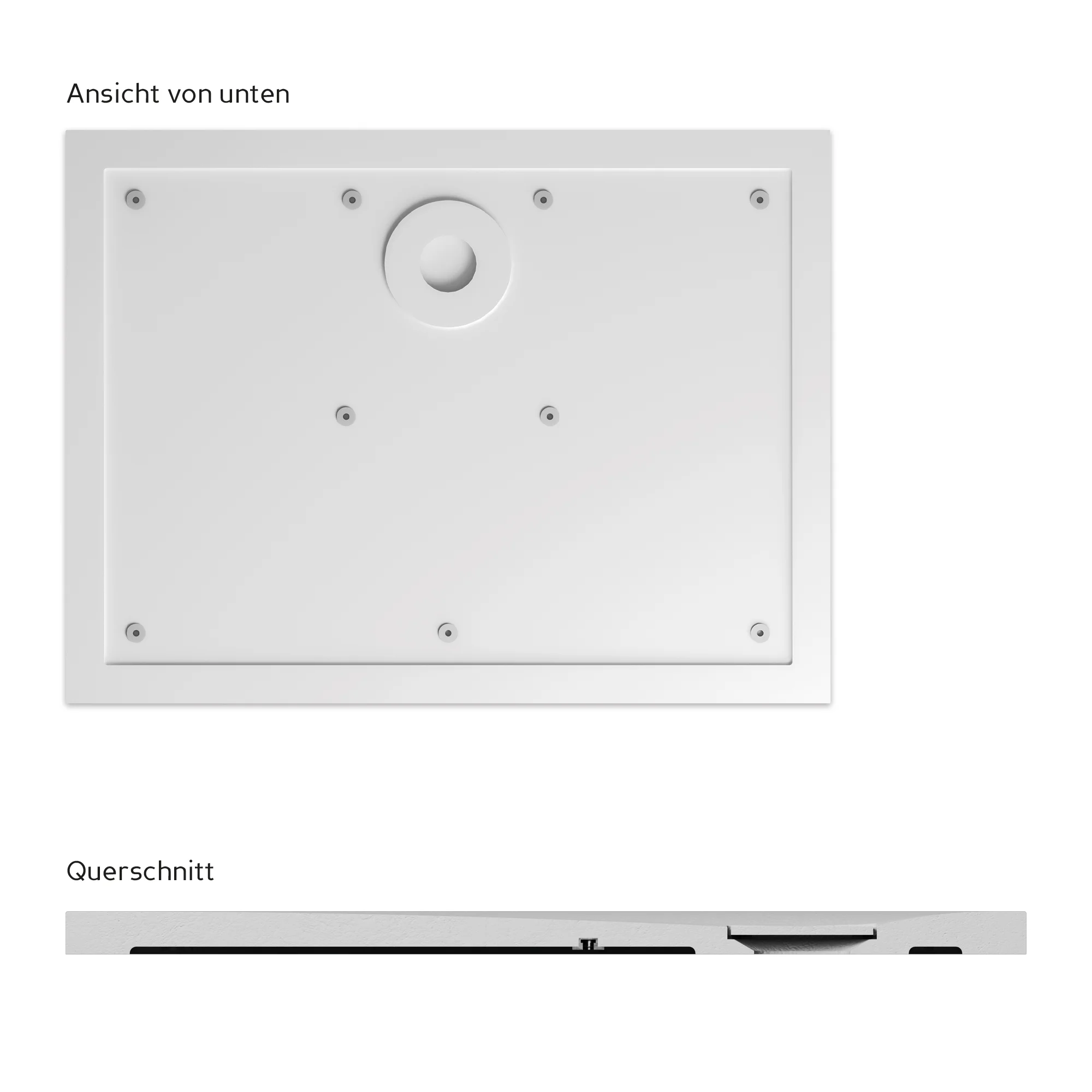 Breuer QUICK 72 Modern Line Steinoptik Rechteckwanne, Anthrazitgrau, 800 x 1200 mm, Höhe 40 cm