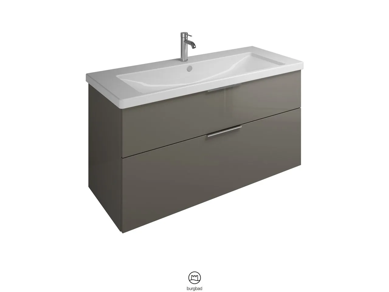 burgbad Badmöbelset Keramik-Waschtisch inkl. Waschtischunterschrank „Eqio“ 123 × 64,5 × 49 cm Griffleiste, Schwarz Matt, in Eiche Dekor Cashmere burgbad Badmöbelset Keramik-Waschtisch inkl. Waschtischunterschrank „Eqio“ 123 × 64,5 × 49 cm Griffleiste, Schwarz Matt, in Eiche Dekor Cashmere