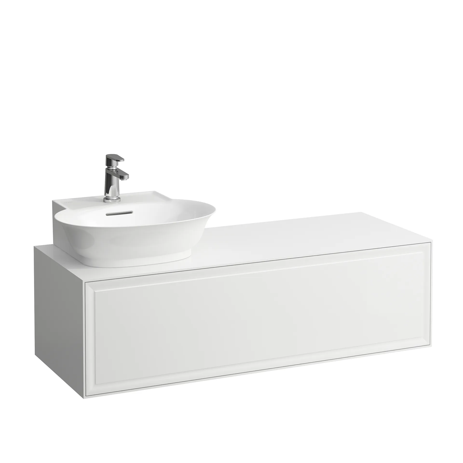 Laufen Waschtischunterbau „THE NEW CLASSIC“ 1177 × 347 × 457 mm Weiß matt, links