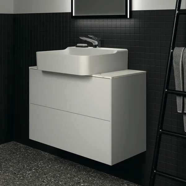 Waschtischplatte Conca, aus Keramik, 802x373x6mm, Marmor Noir Desir Waschtischplatte Conca, aus Keramik, 802x373x6mm, Marmor Noir Desir