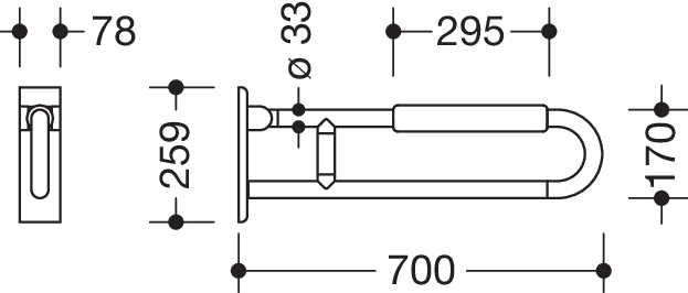 HEWI Stützklappgriff „Serie 801“