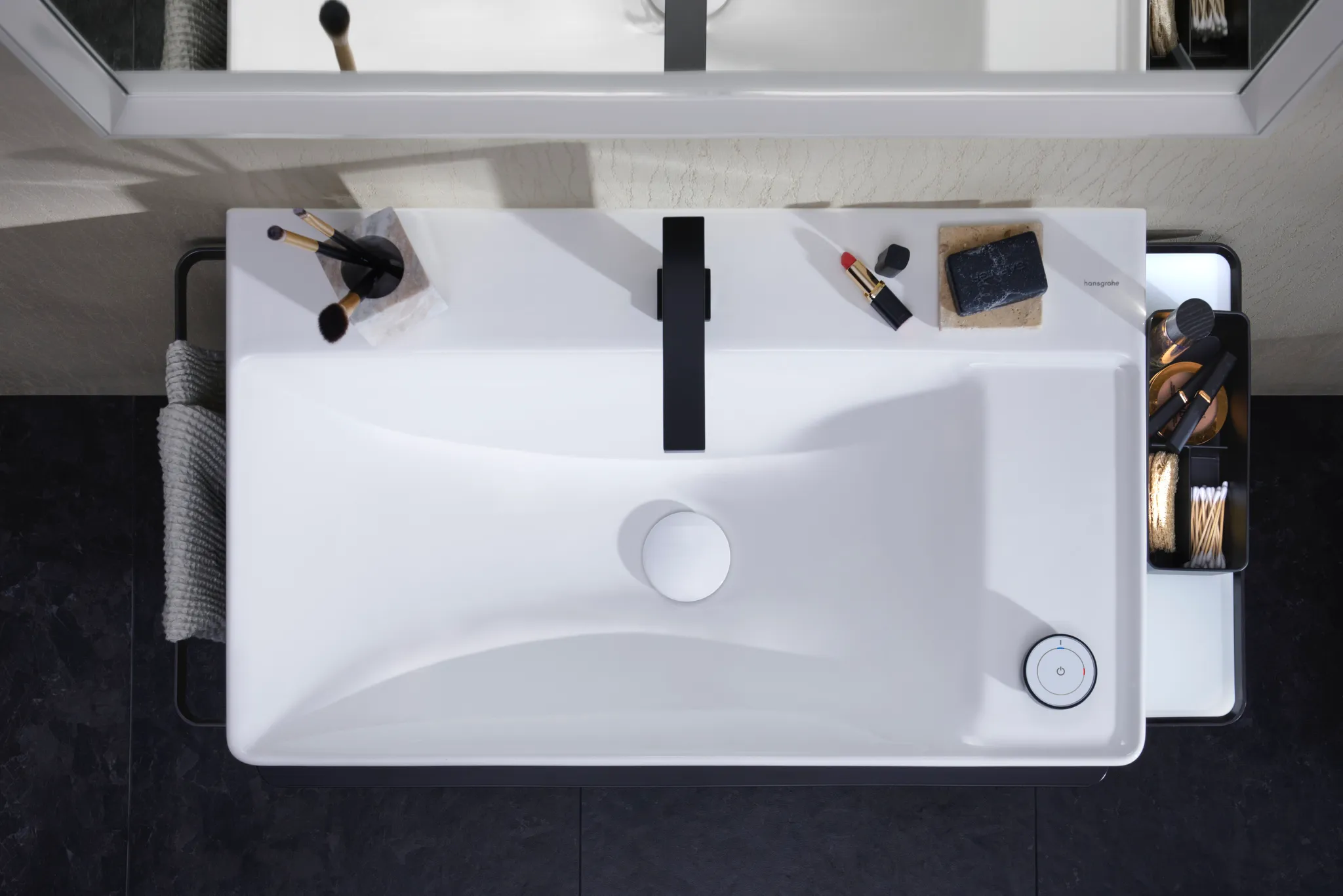 Xelu Q Waschtisch mit Ablage rechts 800/480 mit 2 Hahnlöchern ohne Überlauf, SmartClean Weiß Xelu Q Waschtisch mit Ablage rechts 800/480 mit 2 Hahnlöchern ohne Überlauf, SmartClean Weiß