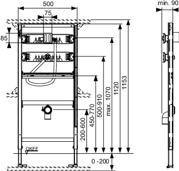 Urinalmodul TECEprofil mit TECE-Spülergehäuse Urinalmodul TECEprofil mit TECE-Spülergehäuse