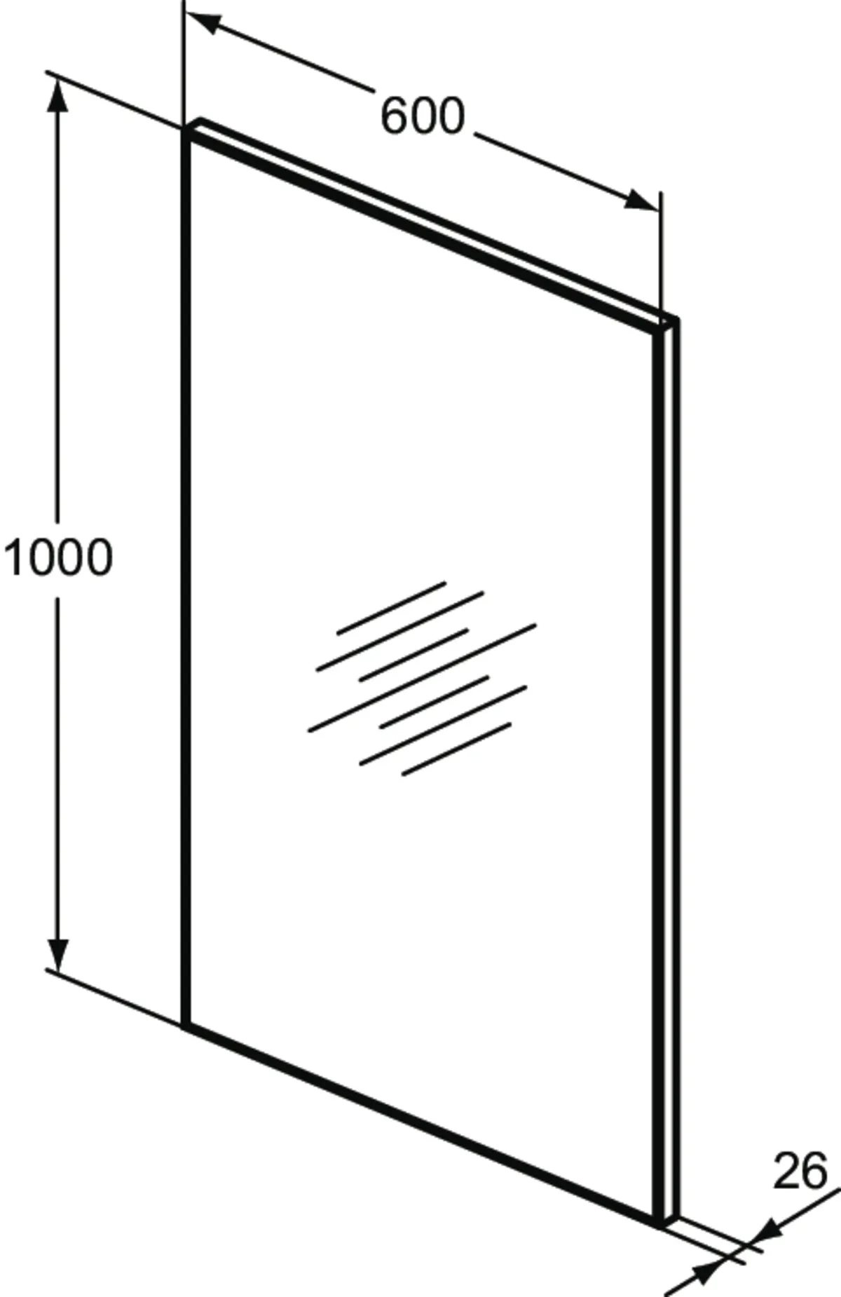 Ideal Standard Mirror&Light Wandspiegel, 600x26x1000mm, neutral Ideal Standard Mirror&Light Wandspiegel, 600x26x1000mm, neutral
