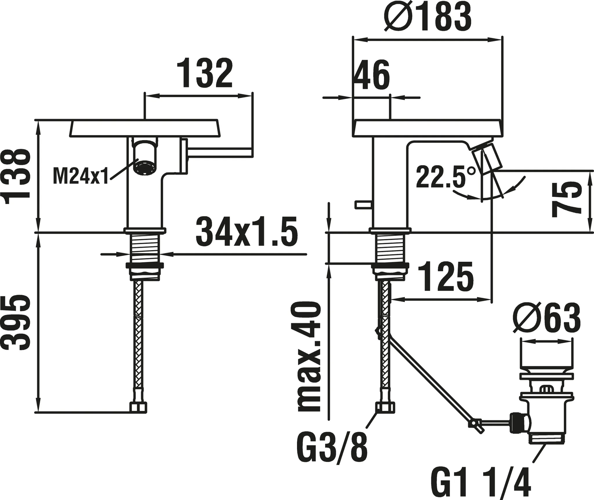 Einhebel-Bidetmischer mit Deko-Disc (transparent) Kartell Festauslauf Ausladung 125 mm mit Ablaufventil chrom Einhebel-Bidetmischer mit Deko-Disc (transparent) Kartell Festauslauf Ausladung 125 mm mit Ablaufventil chrom