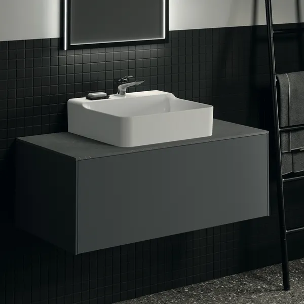 Waschtischplatte Conca, aus Keramik, 1002x505x6mm, Marmor Noir Desir Waschtischplatte Conca, aus Keramik, 1002x505x6mm, Marmor Noir Desir