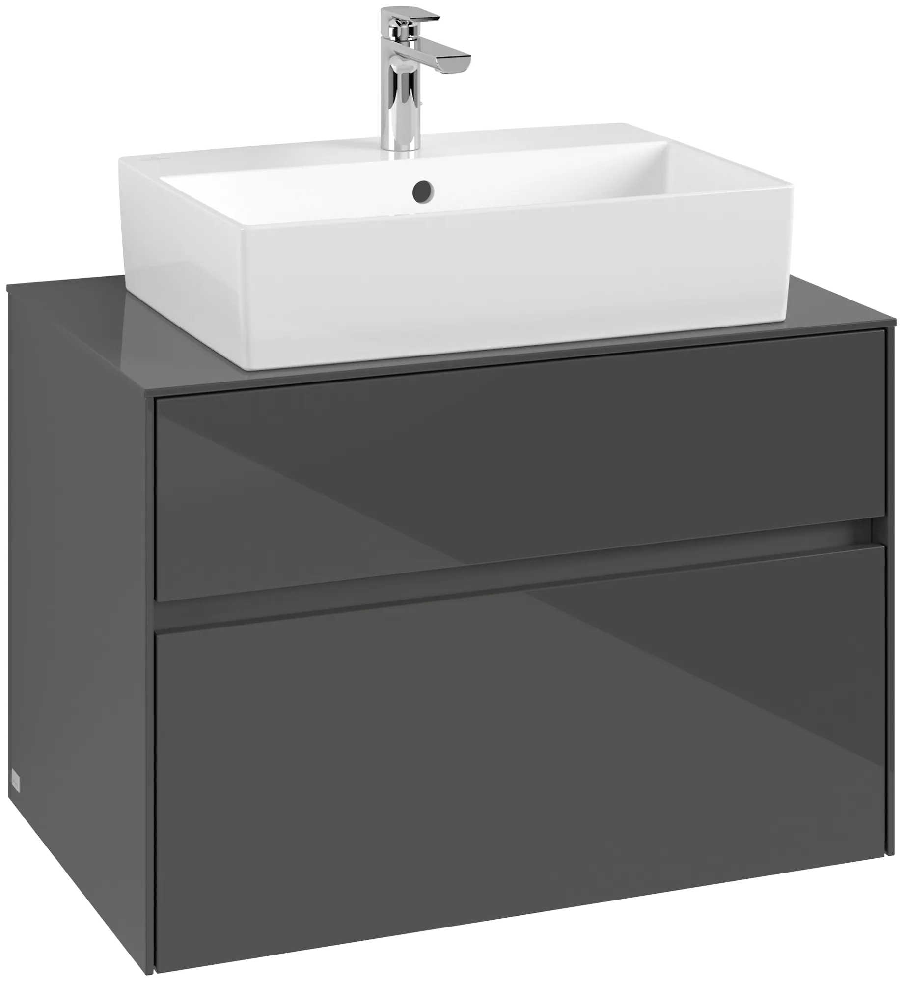 Villeroy & Boch Waschbeckenunterschrank Collaro C12400, Eckig Glossy Grey, 800x548x500mm, 39kg, mit SoftClosing, Wandmontage Villeroy & Boch Waschbeckenunterschrank Collaro C12400, Eckig Glossy Grey, 800x548x500mm, 39kg, mit SoftClosing, Wandmontage