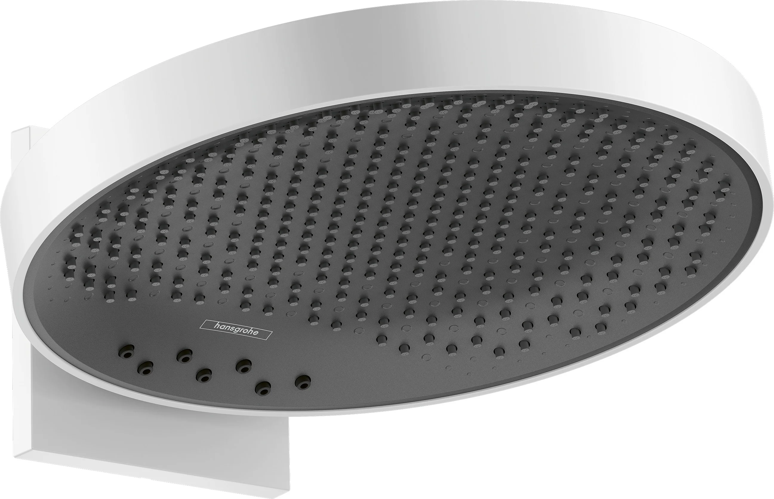 Hansgrohe Rainfinity Kopfbrause 360° 3jet, Wandmontage mattweiß, 360 mm Brausekopfgröße, DN15 Anschluss
