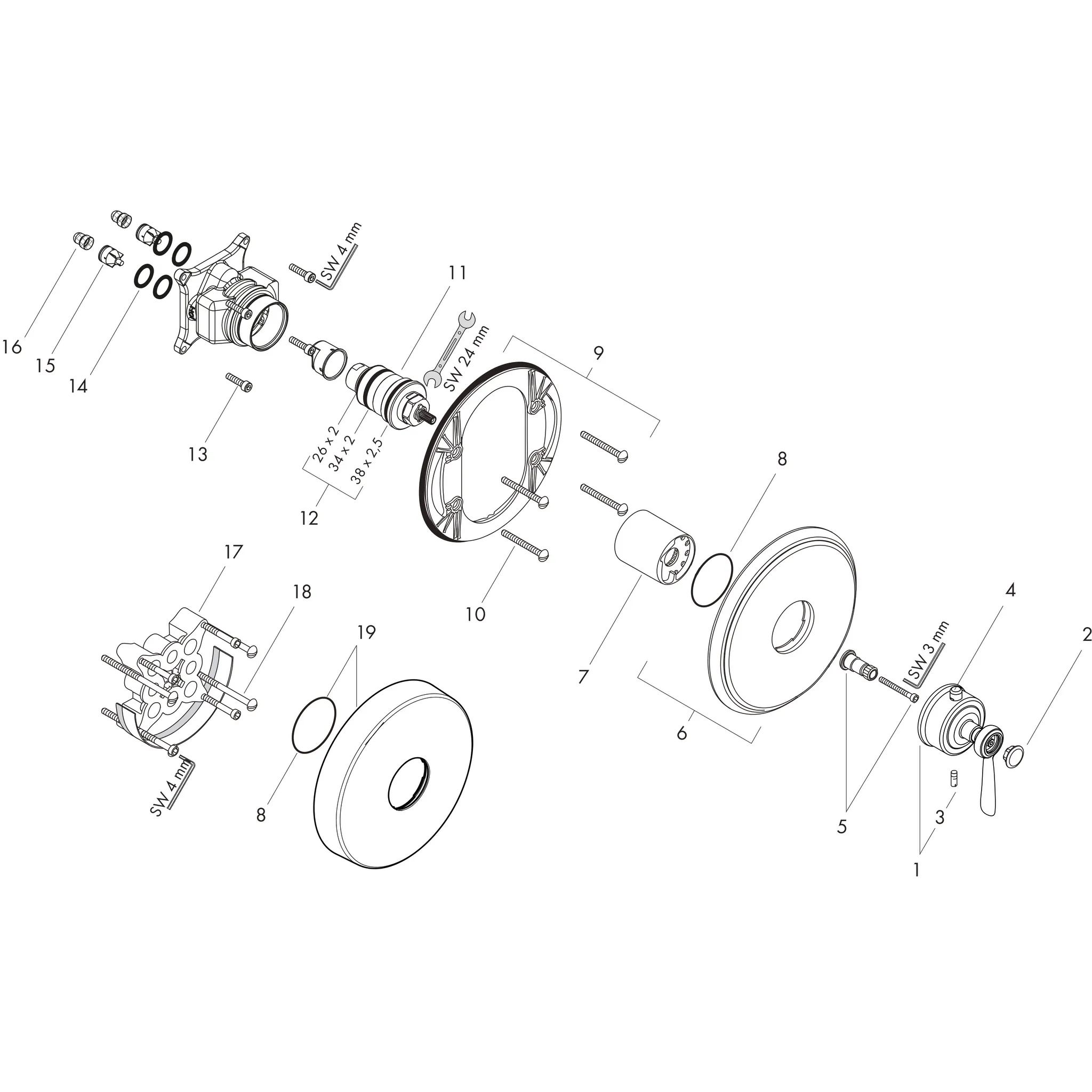 Thermostat Unterputz Axor Montreux High Flow Fertigset Hebelgriff chrom Thermostat Unterputz Axor Montreux High Flow Fertigset Hebelgriff chrom