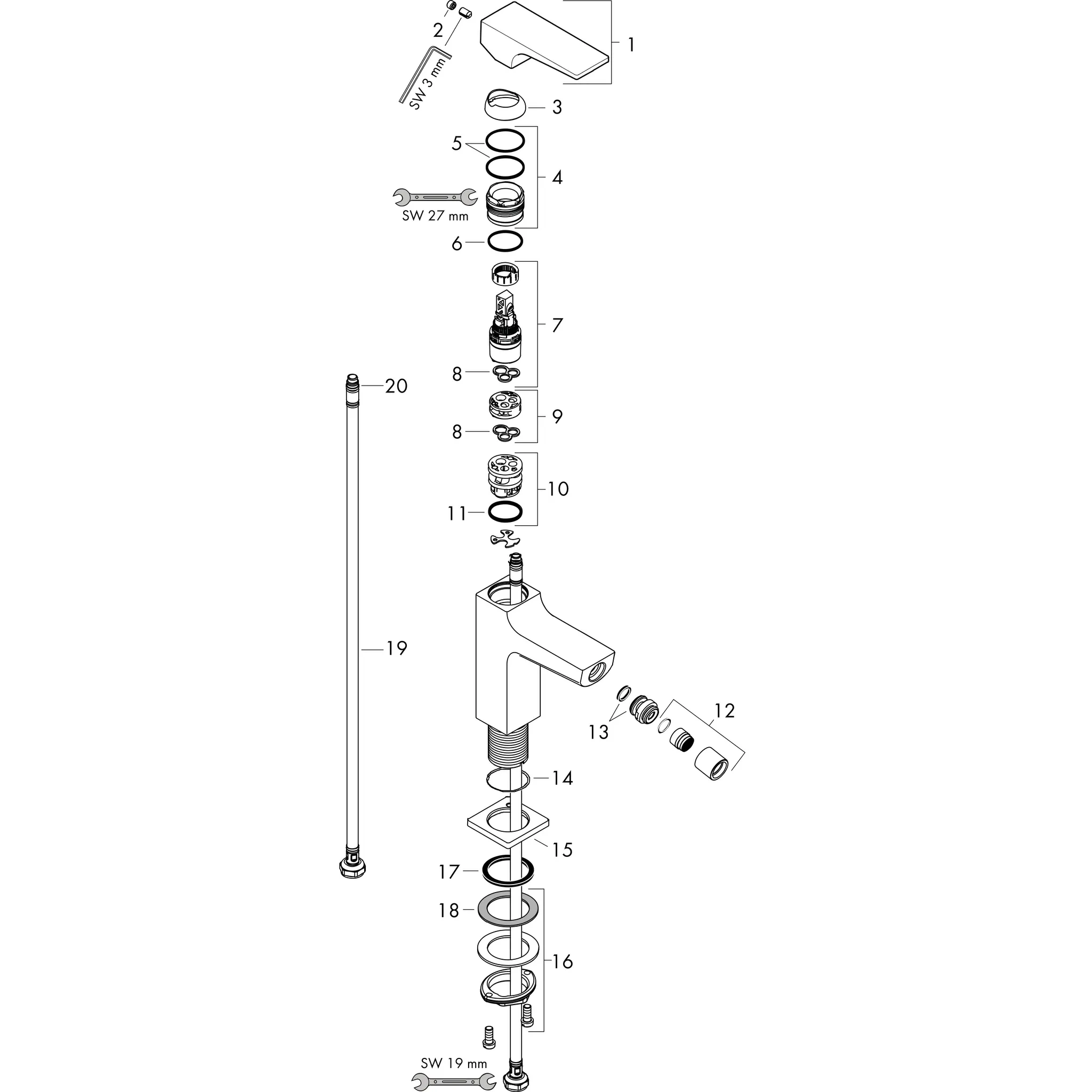 Hansgrohe Metropol Einhebel-Bidetmischer, Chrom Hansgrohe Metropol Einhebel-Bidetmischer, Chrom