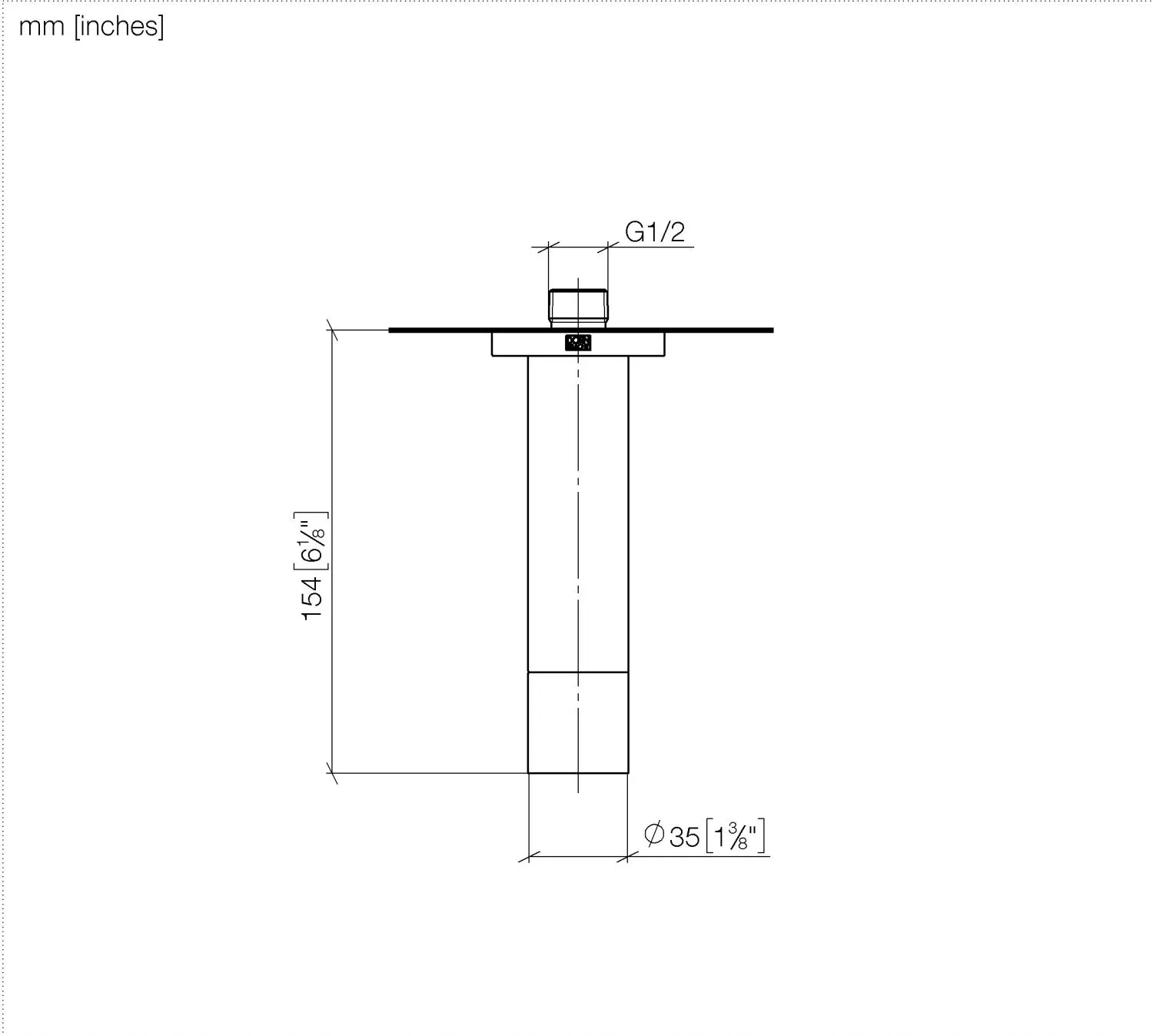 Dornbracht Kopfbrause mit Deckenanbindung SERIENSPEZIFISCH Chrom, INTENSE RAIN, Durchfluss max. 8 l/min, verstellbarer Strahlwinkel ±7°, Anschluss 1/2", mit Antikalk-System
