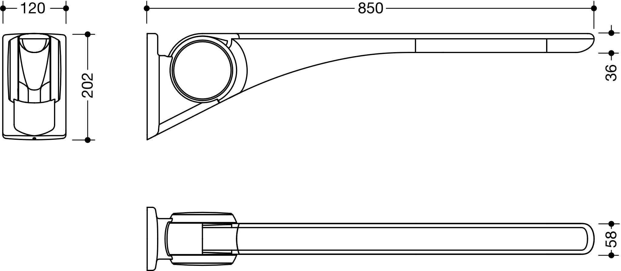 HEWI Stützklappgriff „Serie 802 LifeSystem“