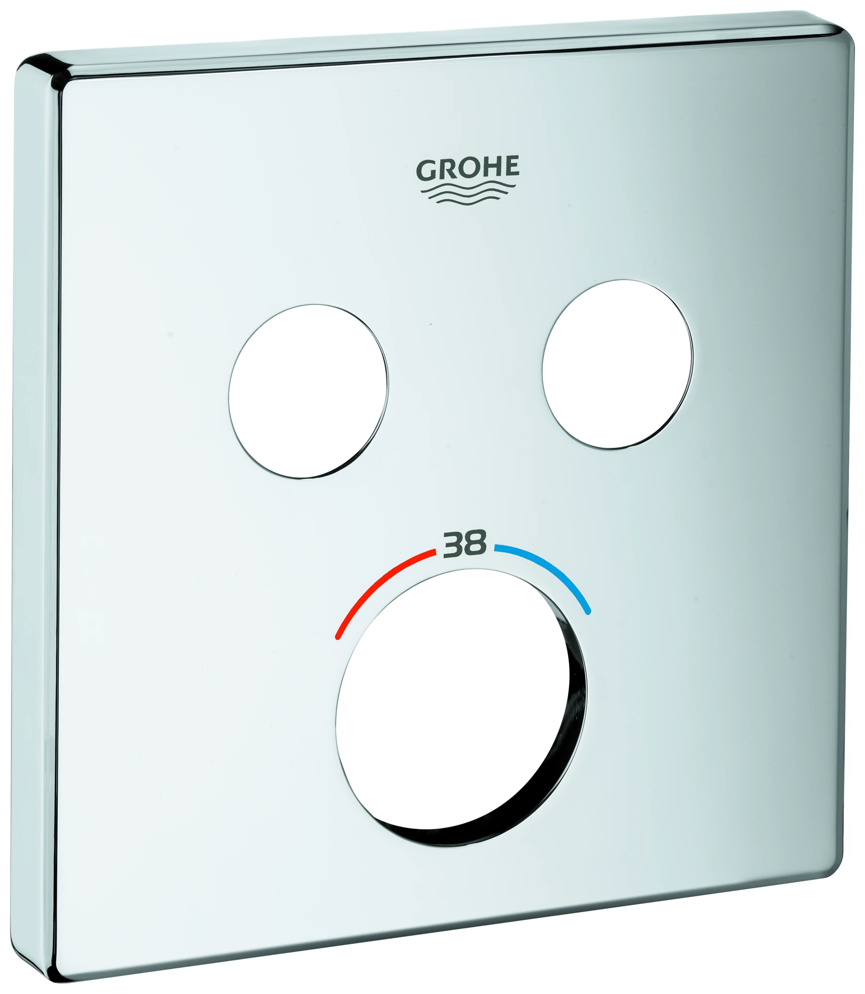 Rosette 49039, eckig, für SmartControl Unterputz, für Thermostat mit 2 Absperrventilen, chrom