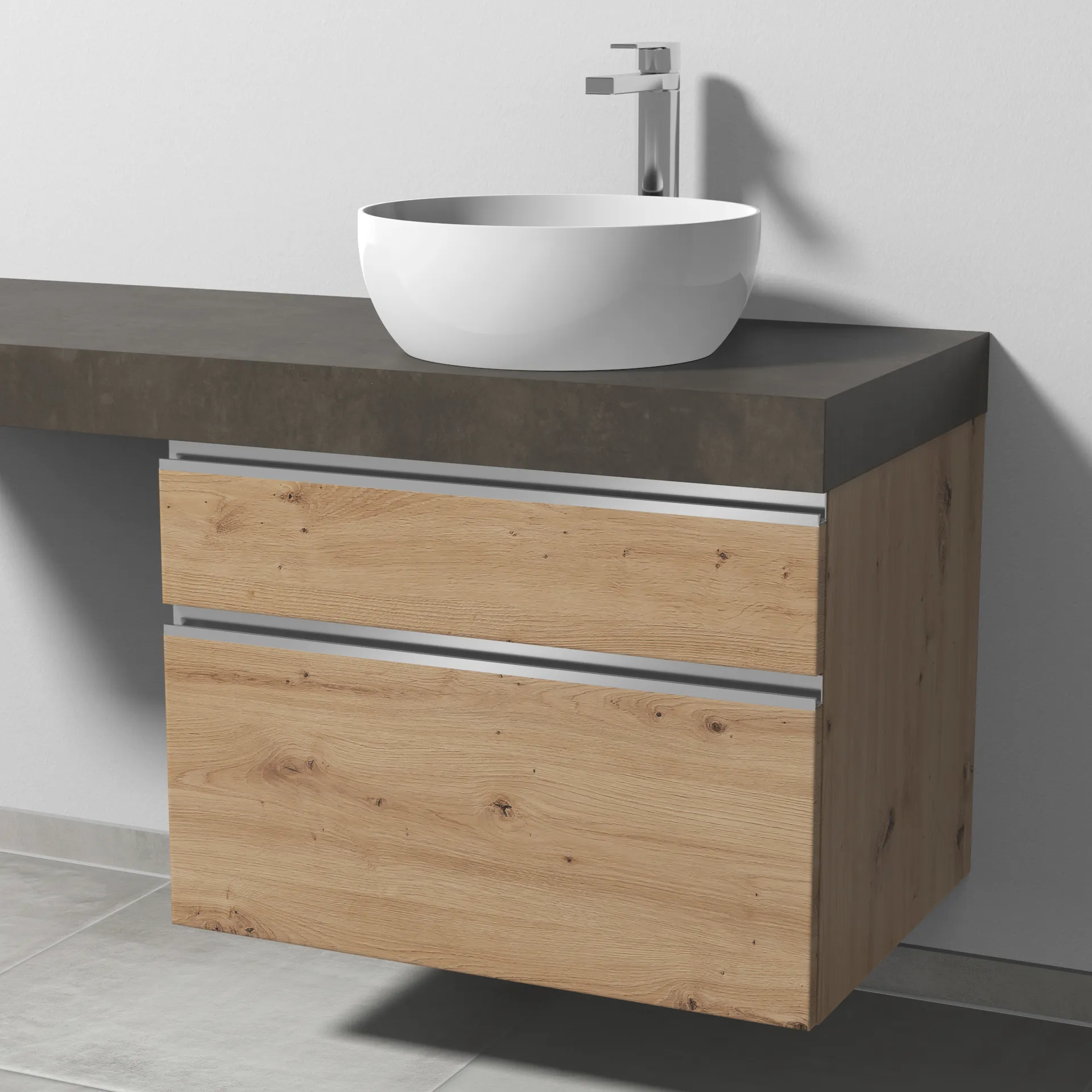 Sanipa Waschtischunterschrank „2morrow“ 700 × 510 × 520 mm in Eiche Natural-Touch