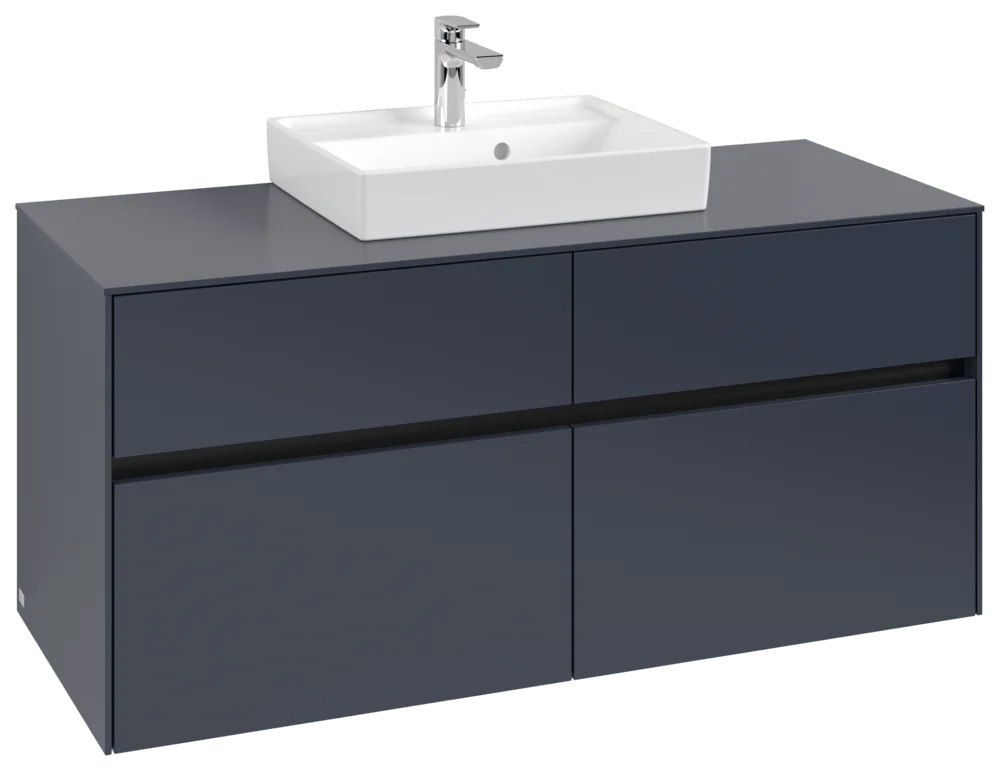 Villeroy & Boch Waschbeckenunterschrank Collaro C070B0 Marine Blue, 1.200 x 548 x 500 mm, mit Beleuchtung und SoftClosing