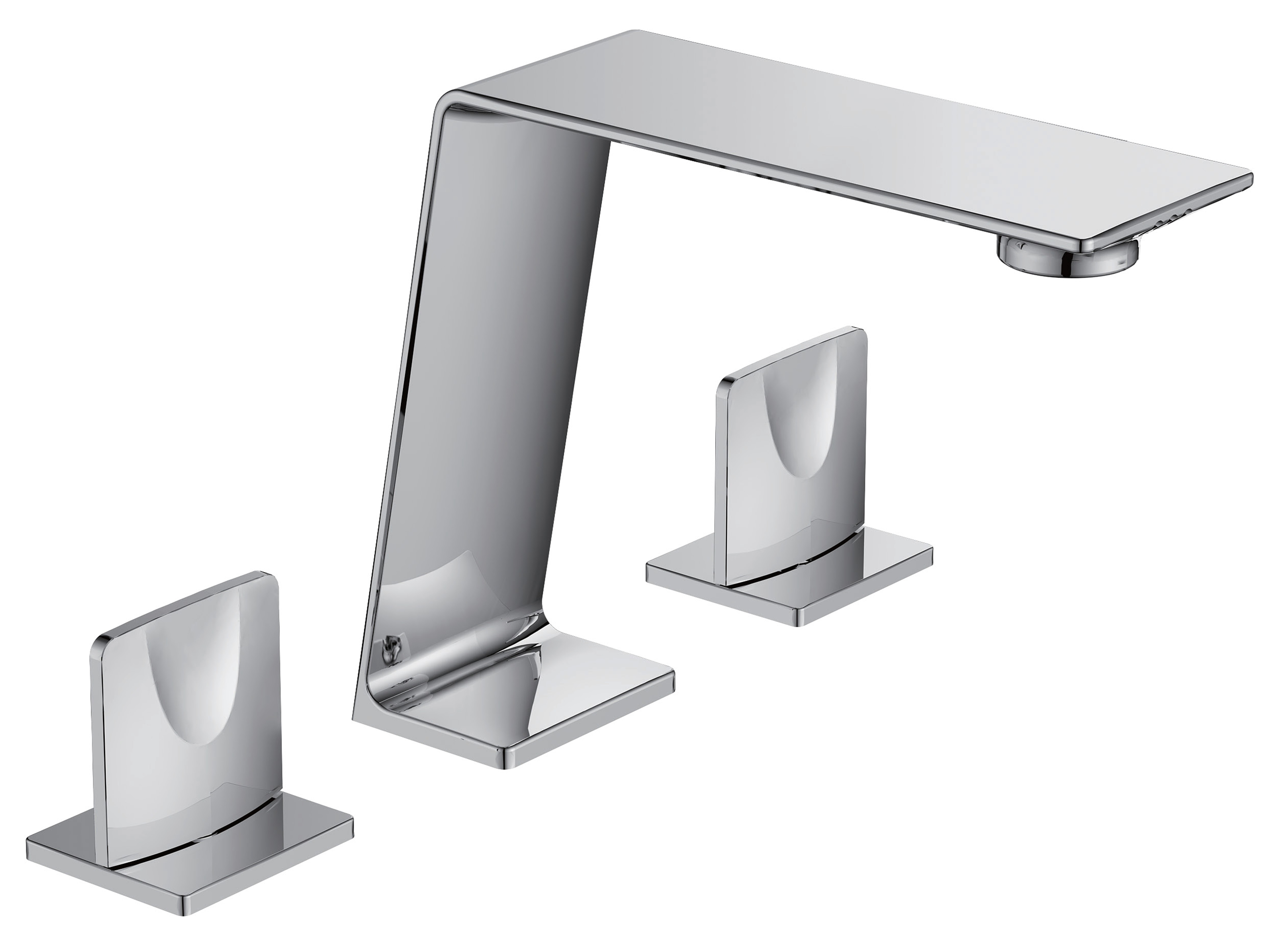 Waschtisch-Dreilochbatterie AqvaFlow - 1" 1/4 Klick-Klack-Ablaufgarnitur - keramische Innenoberteile 90° - flexible Druckschläuche 3/8", DVGW W270 - chrom Waschtisch-Dreilochbatterie AqvaFlow - 1" 1/4 Klick-Klack-Ablaufgarnitur - keramische Innenoberteile 90° - flexible Druckschläuche 3/8", DVGW W270 - chrom