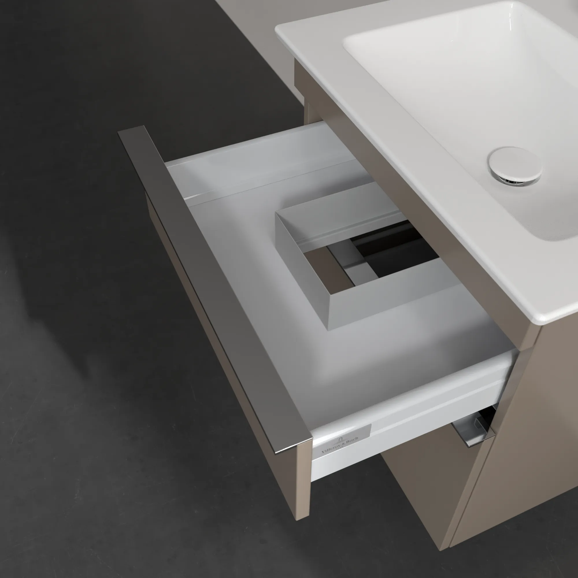Villeroy & Boch Waschtischunterschrank „Venticello“ für Schrankwaschtisch 553 × 590 × 502 mm Taupe, für Becken mittig