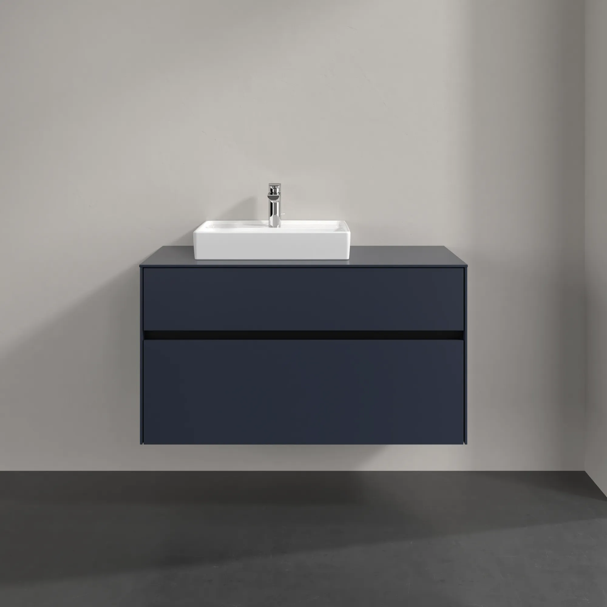 Villeroy & Boch Waschbeckenunterschrank Collaro C01400 Marine Blue 1000x500mm Eckig mit SoftClosing und 2 Auszügen Villeroy & Boch Waschbeckenunterschrank Collaro C01400 Marine Blue 1000x500mm Eckig mit SoftClosing und 2 Auszügen