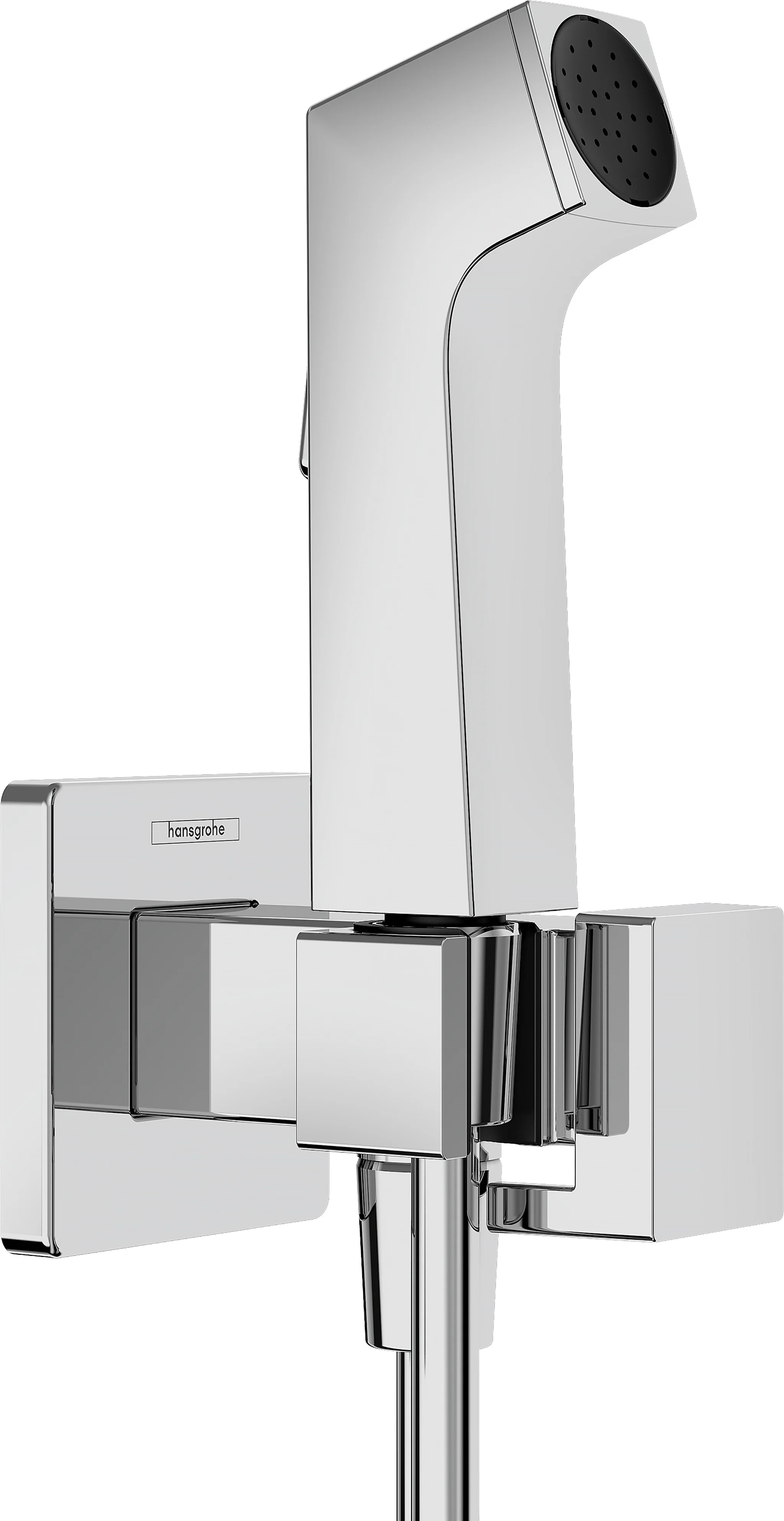 Hansgrohe Bidette Handbrause EcoSmart Warmwasser, Chrom, Brausekopf 28 mm, Schlauch 1250 mm