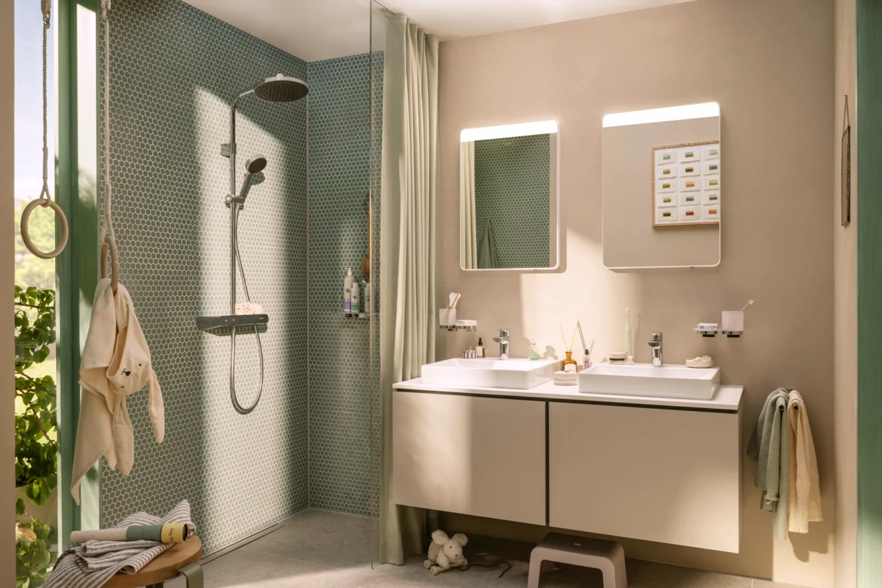 Activera S Showerpipe 240 1jet EcoSmart mit ShowerTablet Select 360 Varia, Oberfläche: Chrom