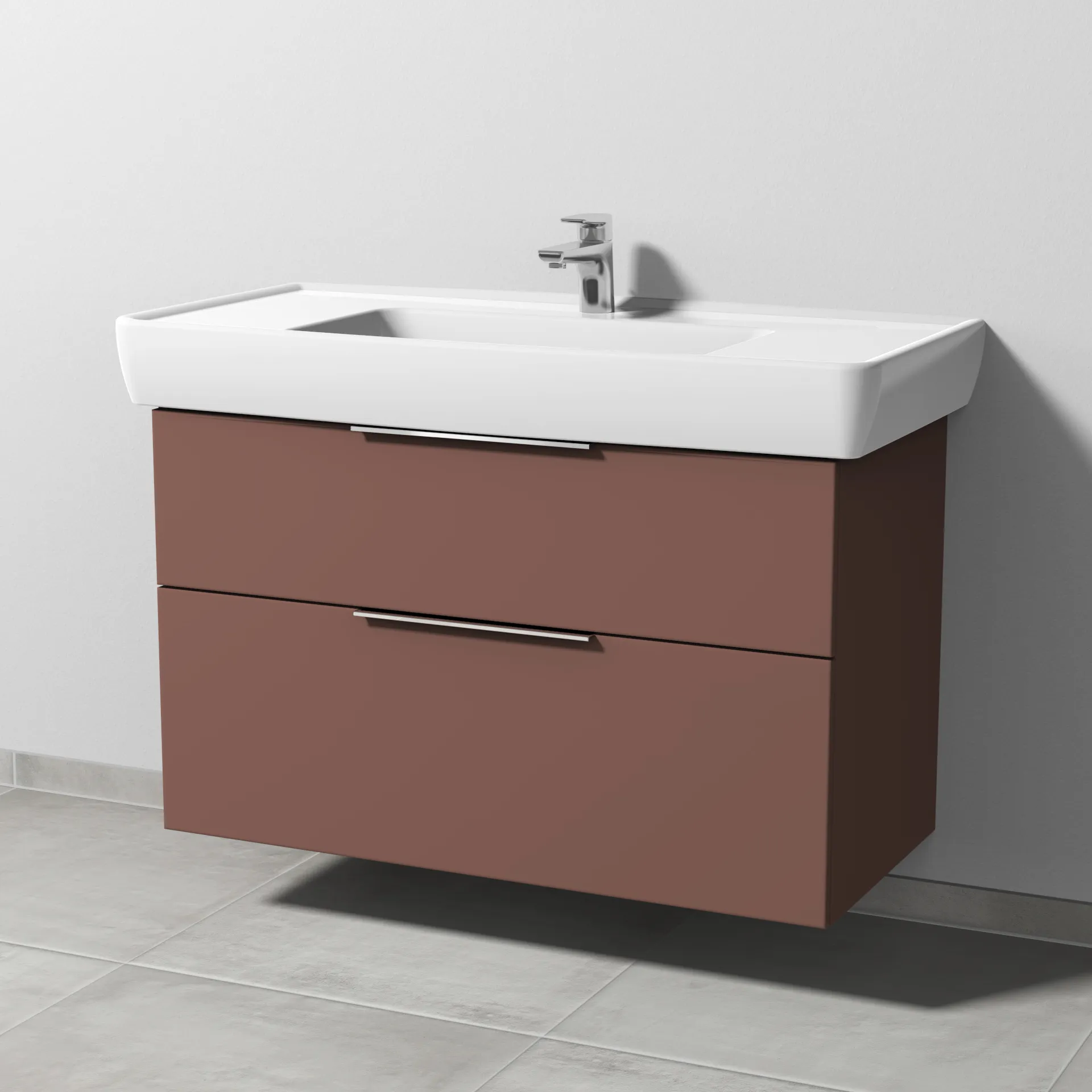 Sanipa Waschtischunterschrank „3way“ passend zu Keramik-Waschtische Pro A von Laufen 950 × 588 × 447 mm in Wine-Red