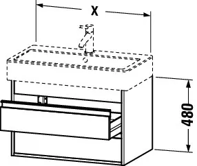 Duravit Waschtischunterschrank wandhängend „Ketho“ 45 × 48 × 44 cm in Betongrau Matt