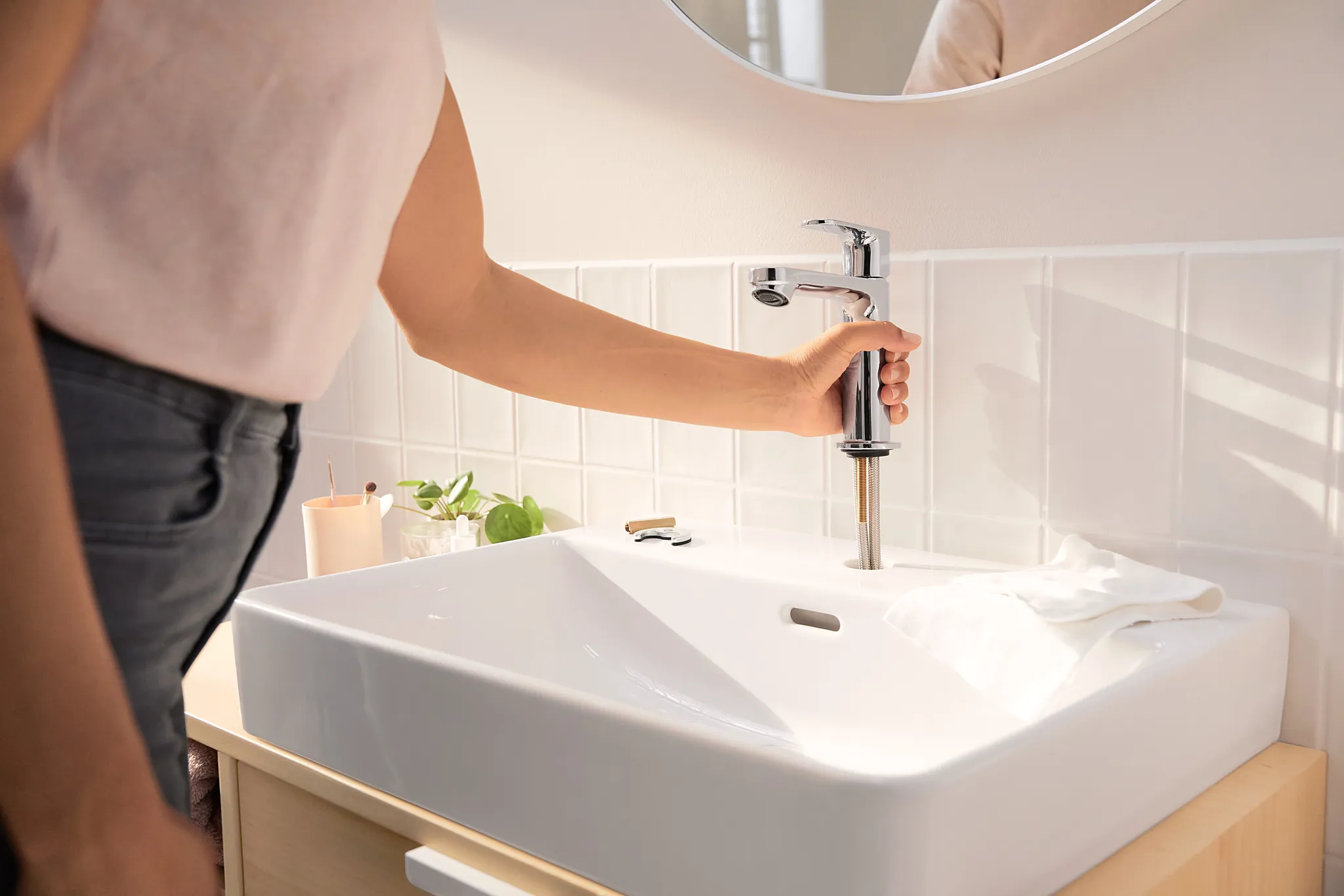 Einhebel-Waschtischmischer Rebris S 110 CoolStart o.Zugstange chrom