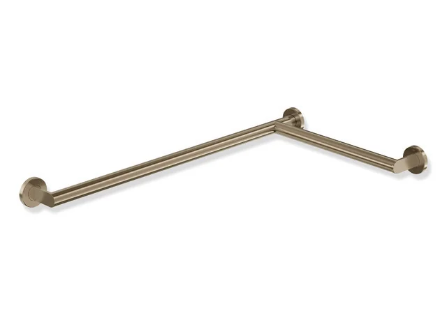 HEWI Dusch- und Wannenhandlauf System 900, Edelstahl PVD bronze gebürstet, waagerecht 765 mm / 475 mm, Durchmesser 32 mm, rechts