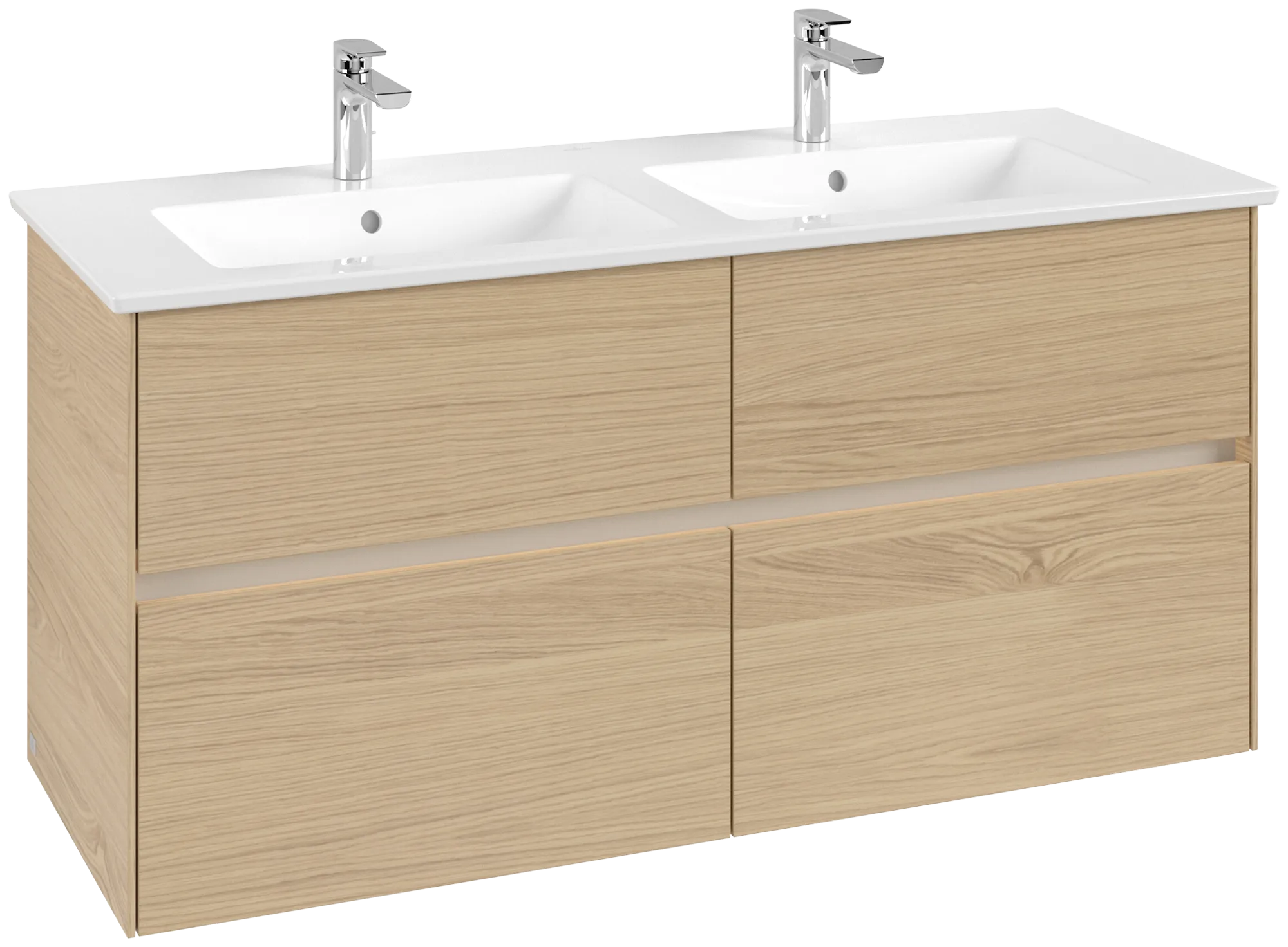 Villeroy & Boch Collaro Waschbeckenunterschrank C147B0, 1261x610x480 mm, LED-Beleuchtung, Nordic Oak