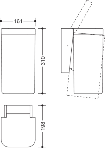 HEWI Hygieneabfallbehälter „Serie 477“ 16,1 × 31 cm in Signalweiß